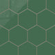 8" Hexagon Natural Press Ceramic Tile in Viridian Gloss