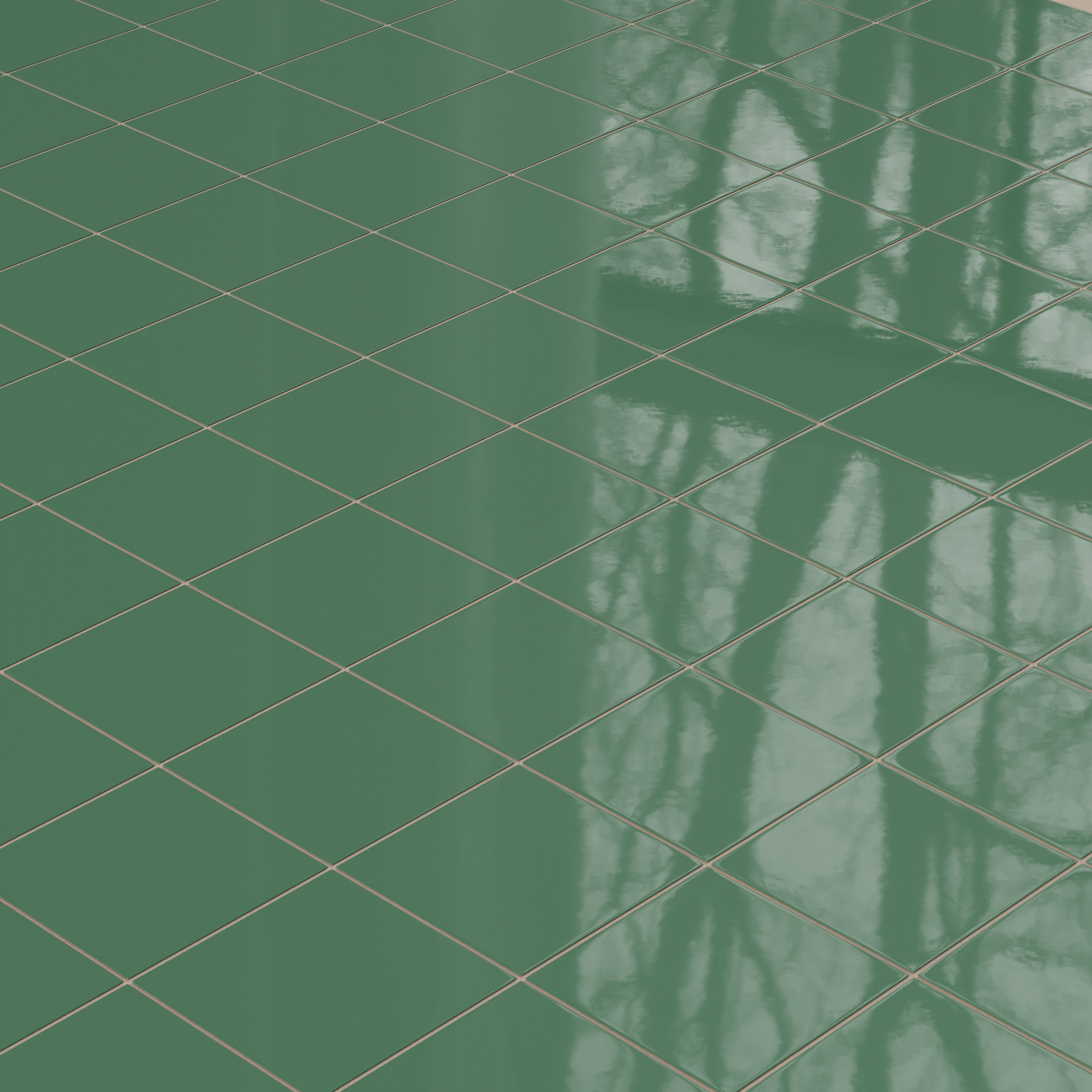8x8 Natural Press Ceramic Tile in Viridian Gloss