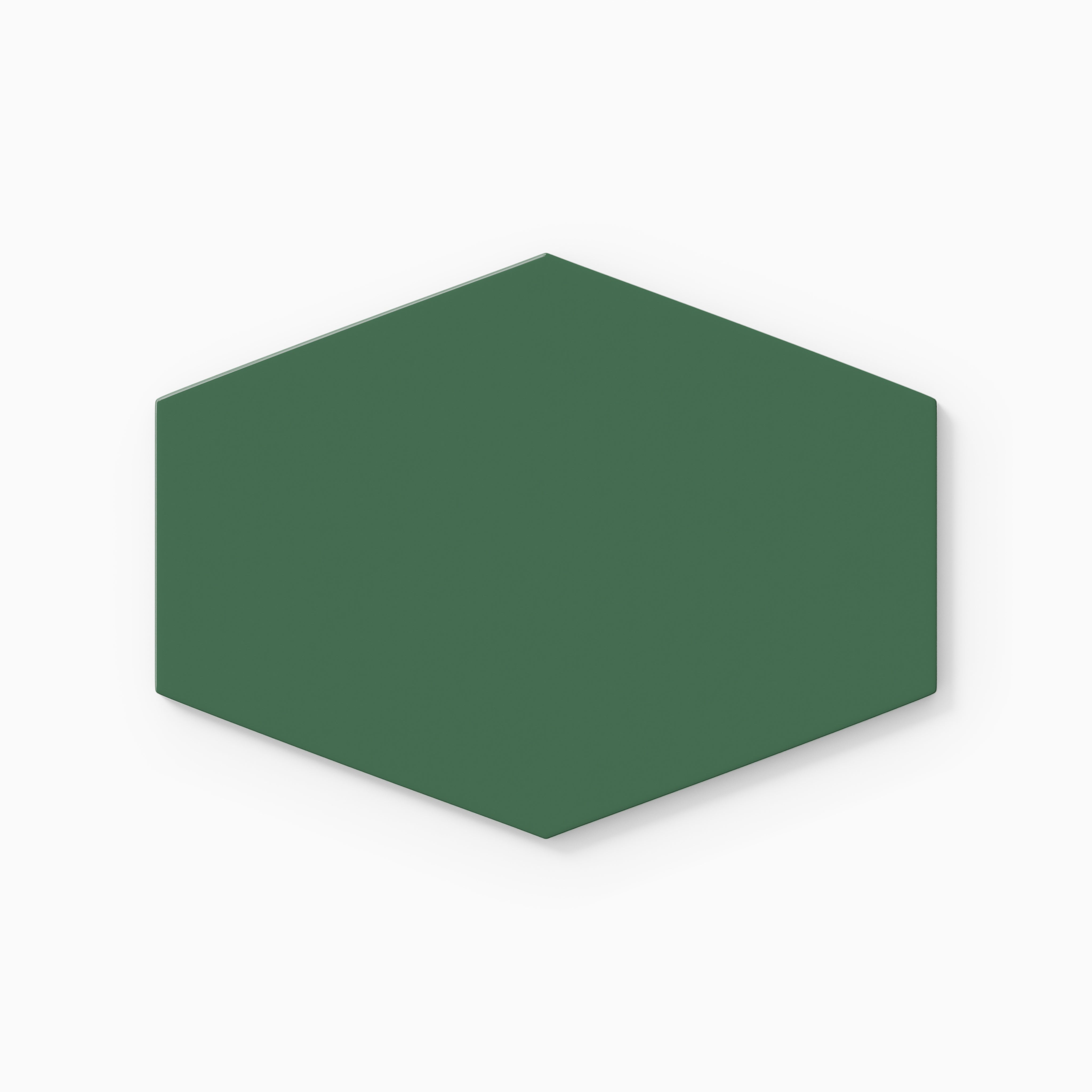 Elongated Hexagon Natural Press Ceramic Tile in Viridian Gloss