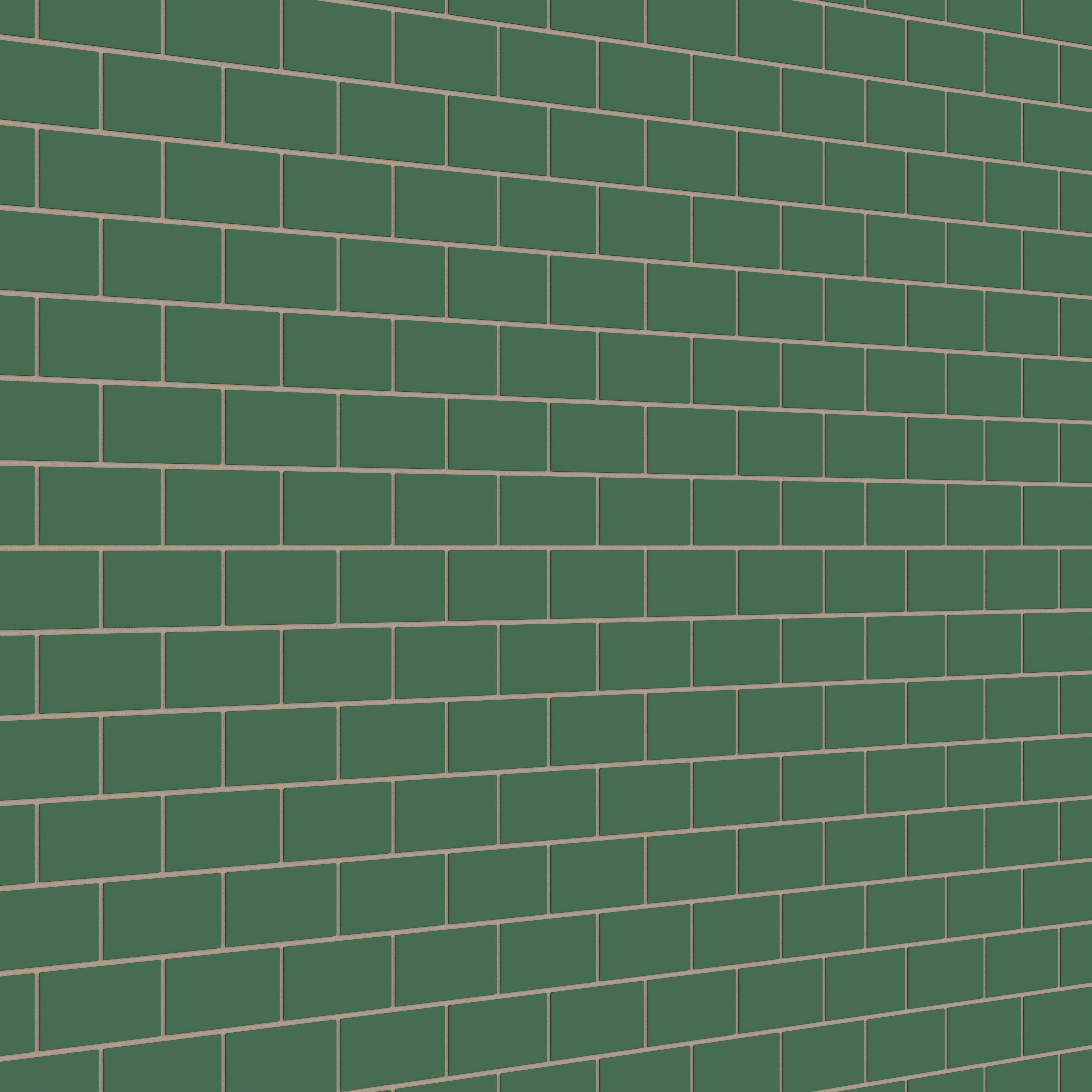 2x4 Half Offset Sheeted Natural Press Ceramic Mosaic Tile in Viridian Matte