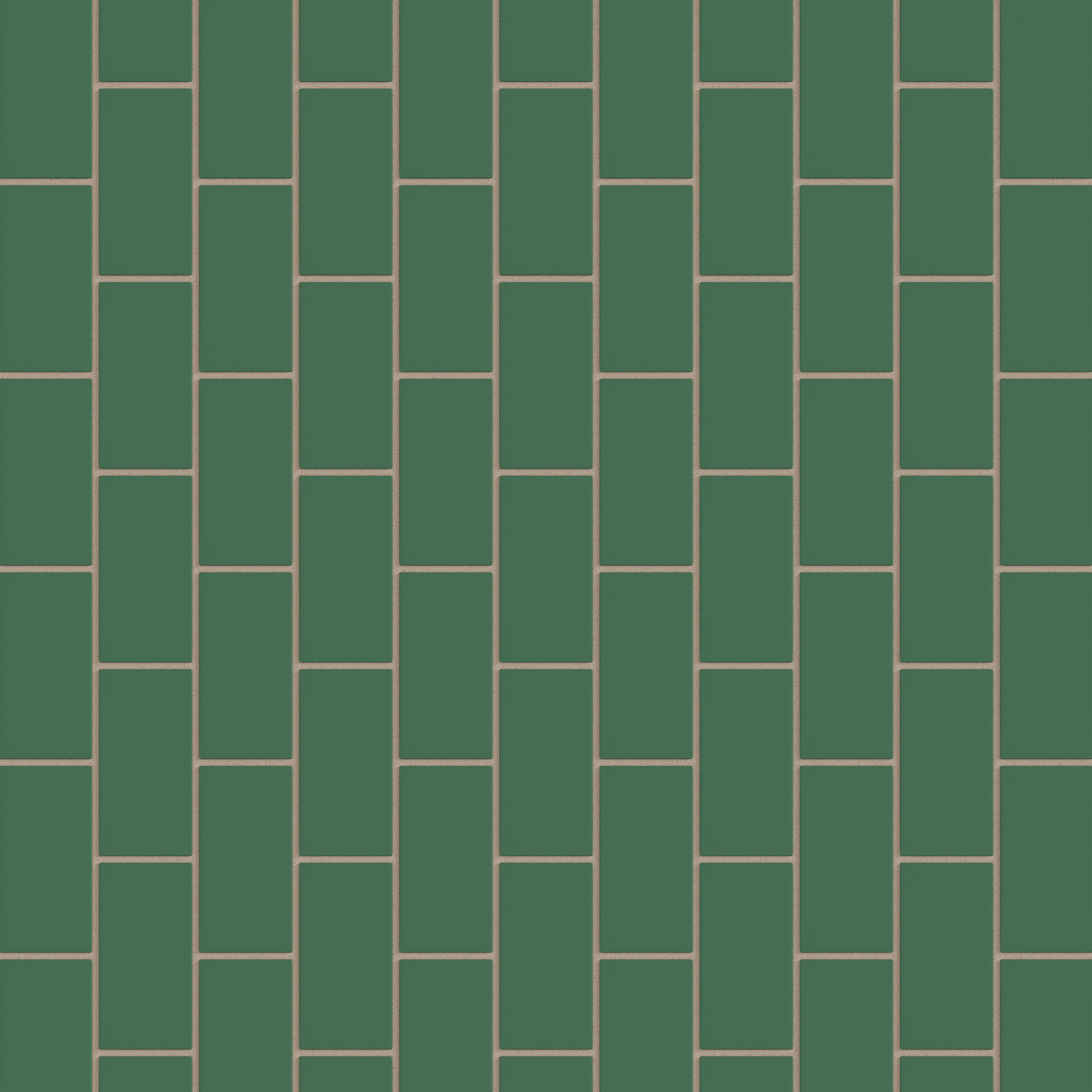 2x4 Half Offset Sheeted Natural Press Ceramic Mosaic Tile in Viridian Matte