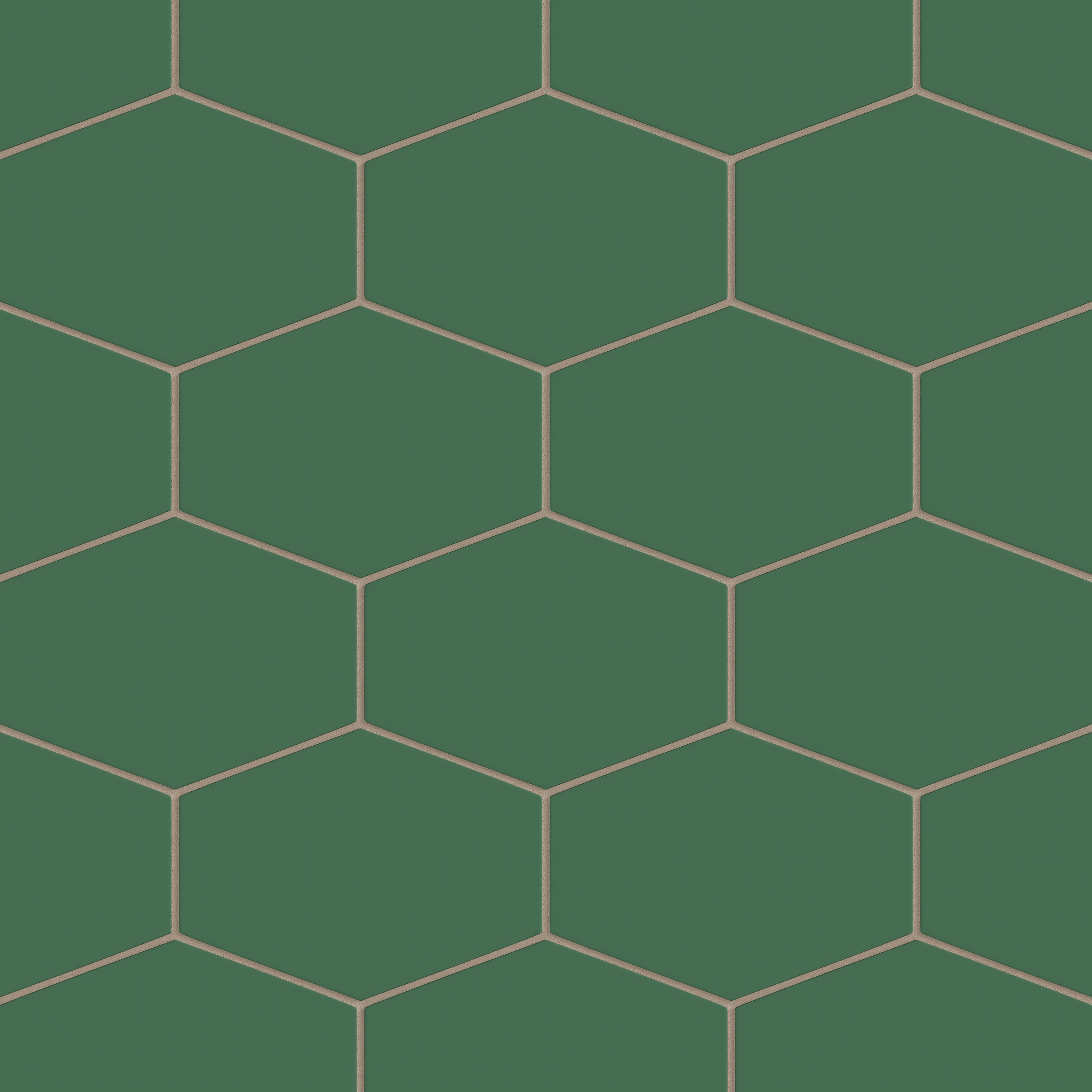 Elongated Hexagon Natural Press Ceramic Tile in Viridian Matte