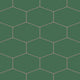 Elongated Hexagon Natural Press Ceramic Tile in Viridian Matte