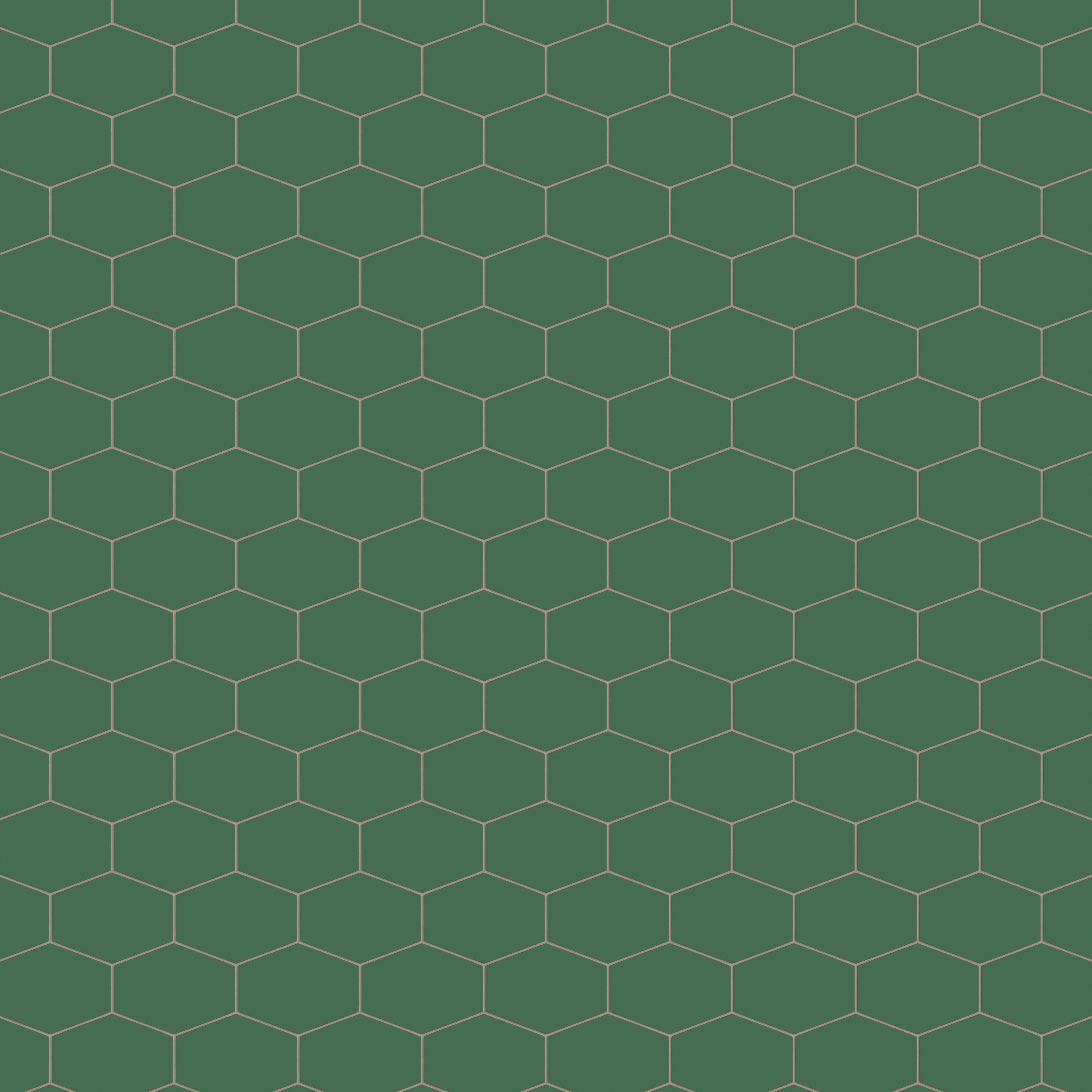Elongated Hexagon Natural Press Ceramic Tile in Viridian Matte