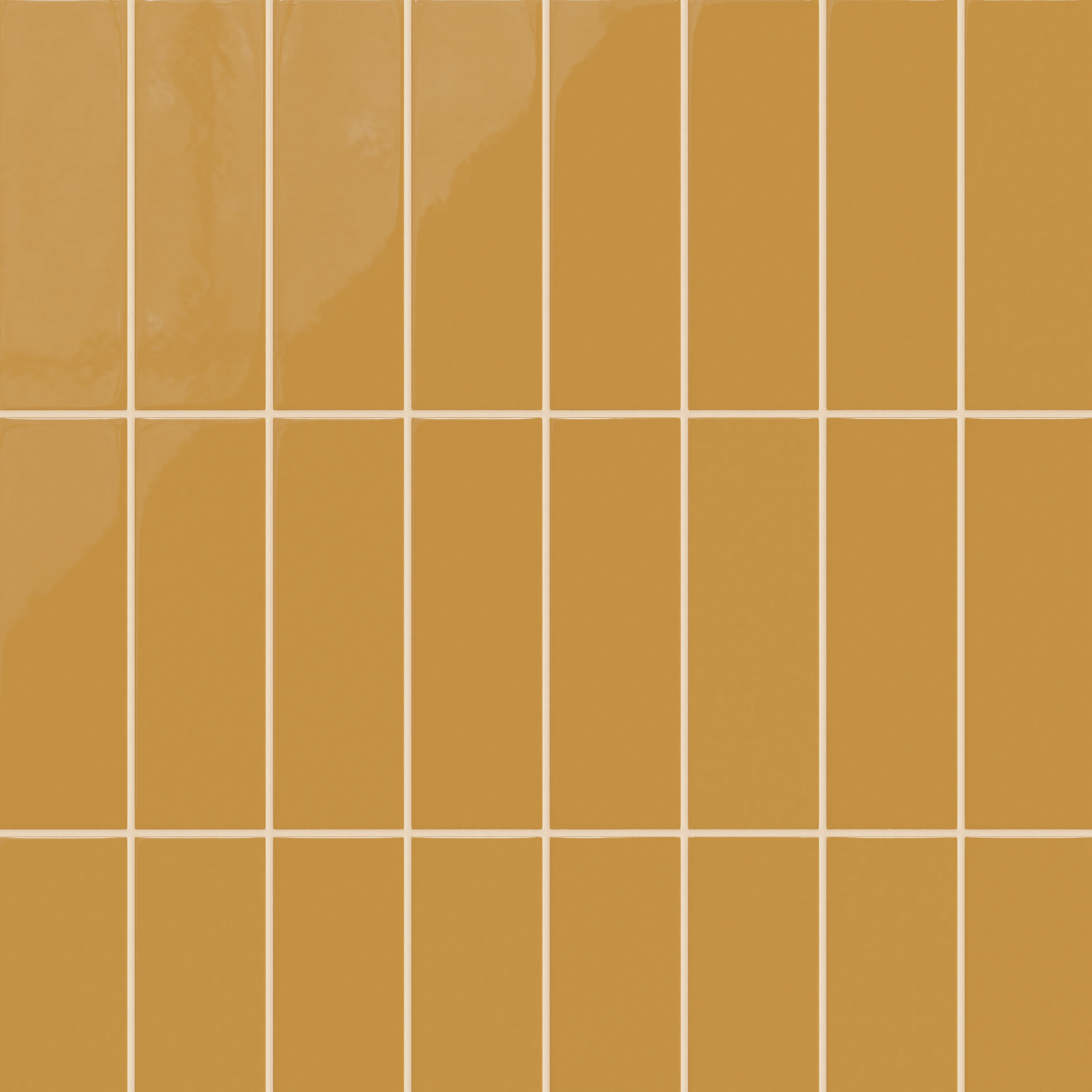 3x9 Natural Press Ceramic Tile in Yellow Ochre Gloss