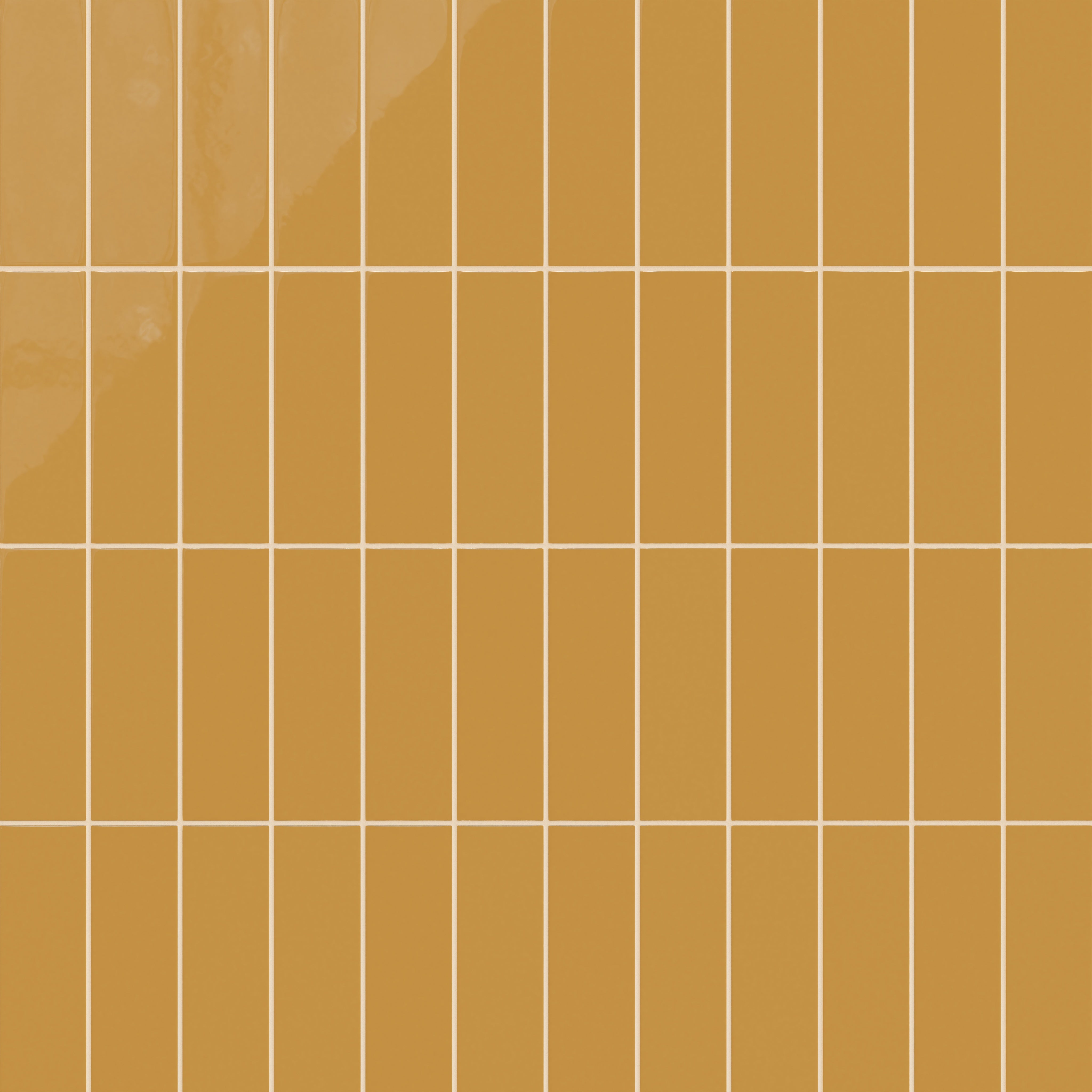 3x9 Natural Press Ceramic Tile in Yellow Ochre Gloss