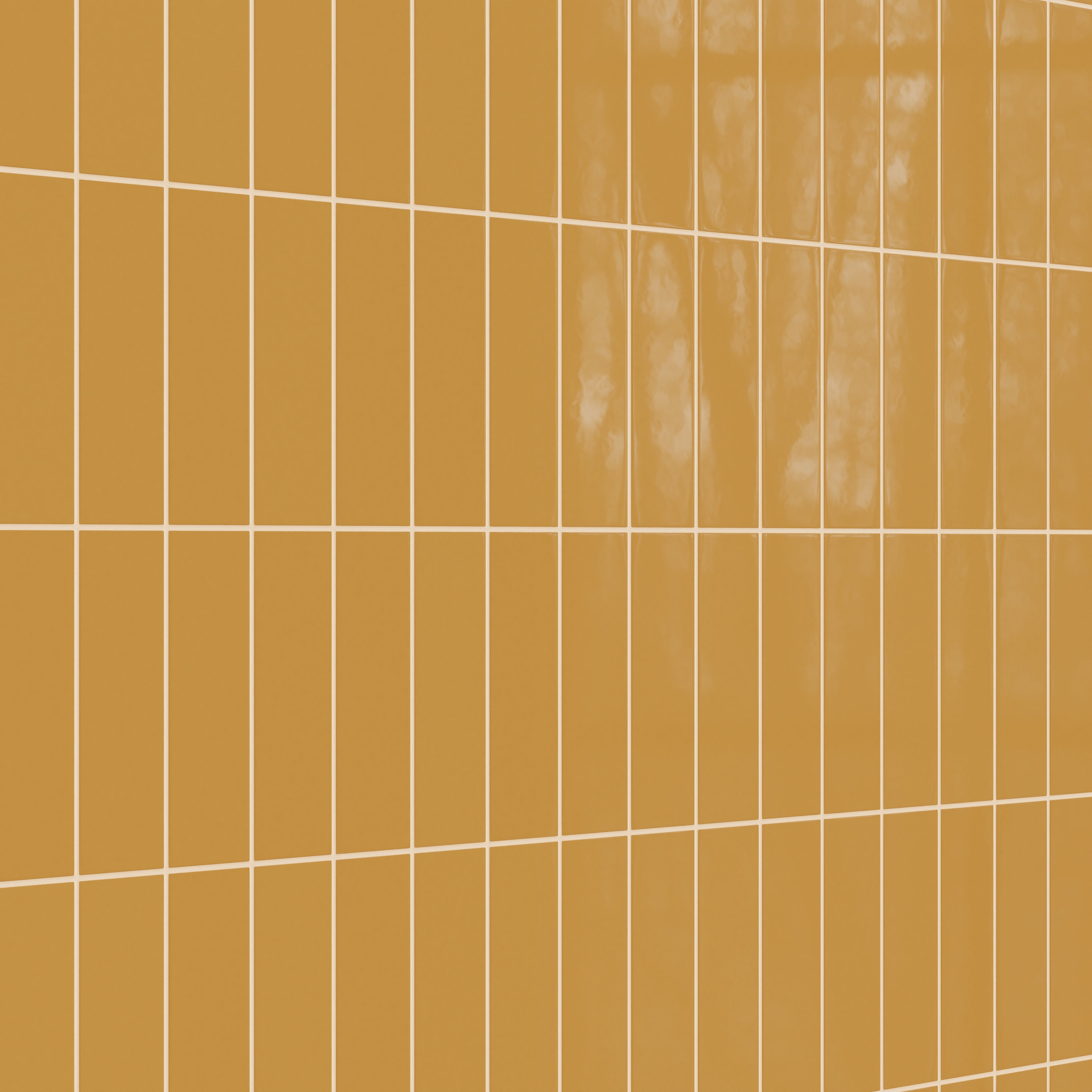 3x9 Natural Press Ceramic Tile in Yellow Ochre Gloss
