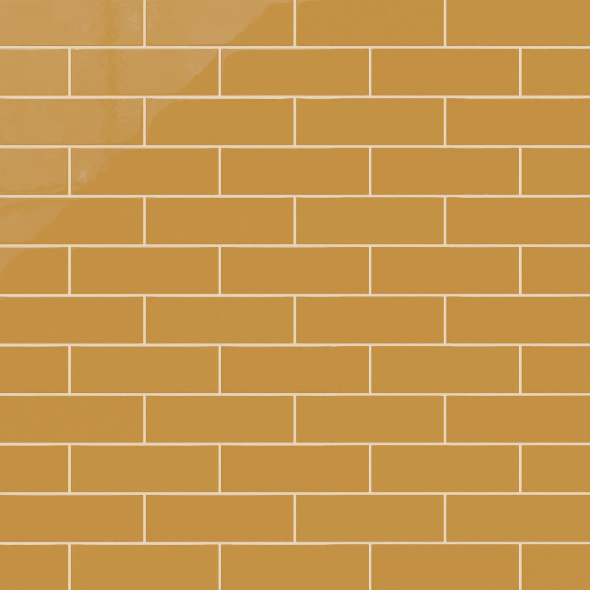 3x9 Natural Press Ceramic Tile in Yellow Ochre Gloss